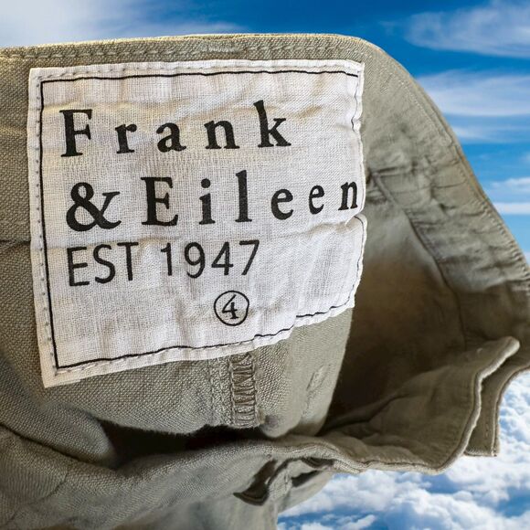 Frank & Eileen Kinsale Performance Pant In Sage Womens Flax Cotton Blend Size 4 - Picture 8 of 10